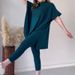 Women's Clothing new autumn round neck bat shirt large size loose sweater casual two piece set_mkmklike.com