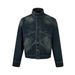 Eon Modish 25 Autumn New American Fashion High Street Personality Split Washed Denim Jacket Coat_mkmklike.com