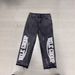 Men's Black Straight-Leg Jeans – Classic Workwear Fit, Distressed Wash (XL-3XL, Cotton Blend, High Waist, Versatile Styling)_mkmklike.com