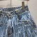 Women's Clothing Heavy diamond ostrich hair slimming fringe fashion all-in-one denim shorts woman_mkmklike.com