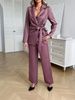 Women's Autumn And Winter Satin Solid Color Bathrobe Set_mkmklike.com