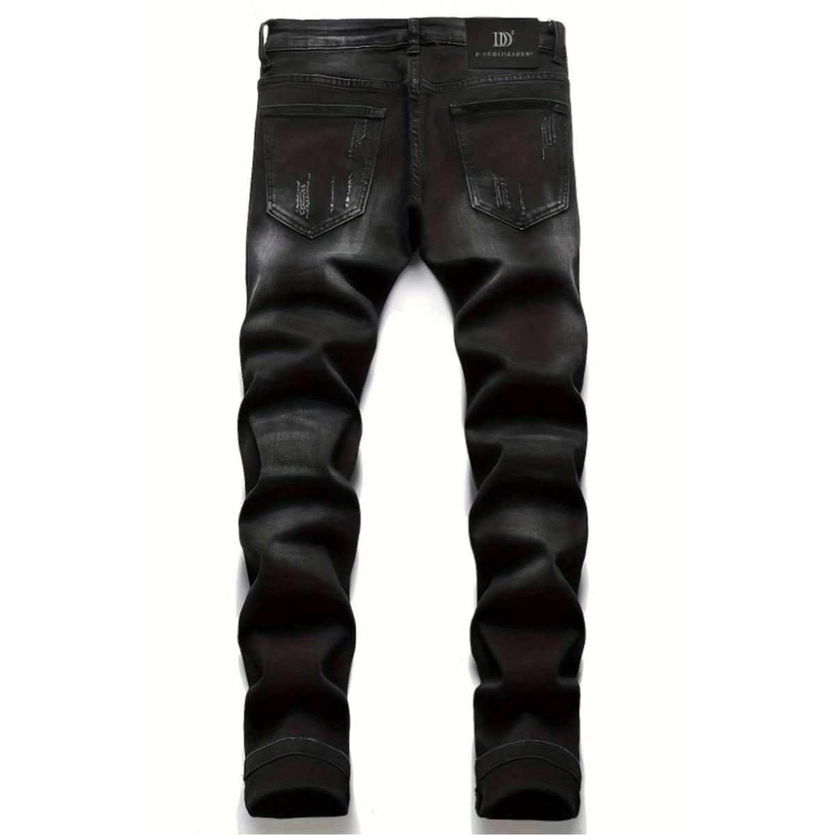 Men's High Street Style Slim Straight Leg Jeans Heavy Duty Embroidered Distressed Patched European American Cross Border Design_mkmklike.com