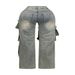 2027 Fashion European-USA Style Detachable Concealed Button Design Irregular Jeans Women High Waist Straight Type Washed Denim Pants_mkmklike.com