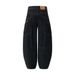 Arc Moon Scimitar Jeans Autumn Men's American Fashion High Street Washed Personality Loose High-End Wide-Leg Pants_mkmklike.com