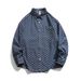 Men's Clothing Retro Autumn New Long Sleeved Shirt Jacket Couple Trendy Jacquard Denim Shirt_mkmklike.com