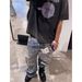 Men's Distressed Jeans With 3D Digital Print & Double Waist Design - Trendy Streetwear Denim Pants_mkmklike.com