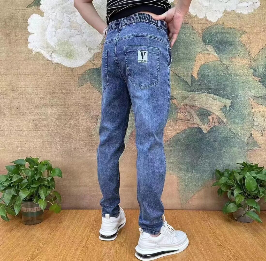 New Stretch Men's Jeans Simple Trend Slim-fitting Pants Versatile Comfortable Straight Casual Trousers_mkmklike.com