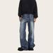 Men's Blue Distressed Straight Leg Bootcut Jeans - High Street Vibe Clean Fit Stretch Denim Pants For Casual Wear_mkmklike.com