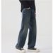 Men's High Street Washed Straight Leg Jeans – Vintage American Style Relaxed Fit Denim Pants (100% Cotton, Sand Wash)_mkmklike.com