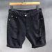 Men's Distressed Denim Shorts – Streetwear 5-Inch Inseam With Vintage Wash (Black/White, Sizes 28-36)_mkmklike.com