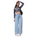 2025 Spring New American Style Wide-Leg For Women Light Wash Loose Slimming Floor-Length Jeans_mkmklike.com