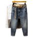 New Retro Washed Jeans Men's American Slim-fit Small-footed Jeans Men's Fattened Plus-size Jeans Fat_mkmklike.com