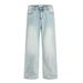 Washed Light Color Jeans Punk Street Style Loose Straight Long Men's Distressed Casual Wide Leg Pants_mkmklike.com