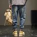 Men's Clothing Men's Heavyweight Washed Retro Style Multi Pocket Jeans Tapered Cuffs Thickened Cargo Pants Plus Size Trendy Autumn Winter_mkmklike.com
