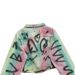 Women's Clothing Short Denim Jacket Early Spring New Small Size Slim Goods Hand Painted Graffiti Design Long Sleeved Top_mkmklike.com