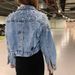 Women's Clothing Denim Short Jacket For Women Autumn New Beaded Loose Slim Casual Short Denim Top Jacket_mkmklike.com