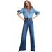 Women's Wide Leg Stretch Denim Jeans - High Waist Loose Fit Comfortable Casual Pants With Vintage Wash (Multiple Colors & Sizes)_mkmklike.com