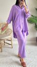 Women's Clothing 2 piece Set Large Size Cotton and Linen Shirt Set High Waist Loose Trousers_mkmklike.com