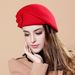 Hot Sale 2024 Wool Felt Dual Flowers Vintage French Plaid Top Painter Beret Women Hat Winter Thermal Artist Casual Cap_mkmklike.com