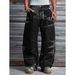 Men's Summer Wide Leg Pants Tie Dye Washed Jeans Loose Floor Length Trousers Street Style_mkmklike.com