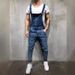 Men's Clothing Suspender Jumpsuit Frayed Men's Jeans Trousers Overalls_mkmklike.com