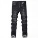 Men's Slim Fit Stretch Skinny Jeans - Classic Black & Dark Blue Denim With Comfort Flex (Waist 30-42)_mkmklike.com