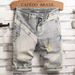 Men's Distressed Denim Shorts - Summer Casual Lightweight Ripped Jeans With Relaxed Fit & Streetwear Style_mkmklike.com