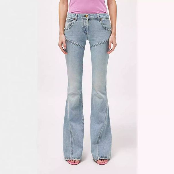 Women's Clothing Waist Jeans For Women Street Hotties Slim Fit Straight Flared Floor Length Trousers_mkmklike.com