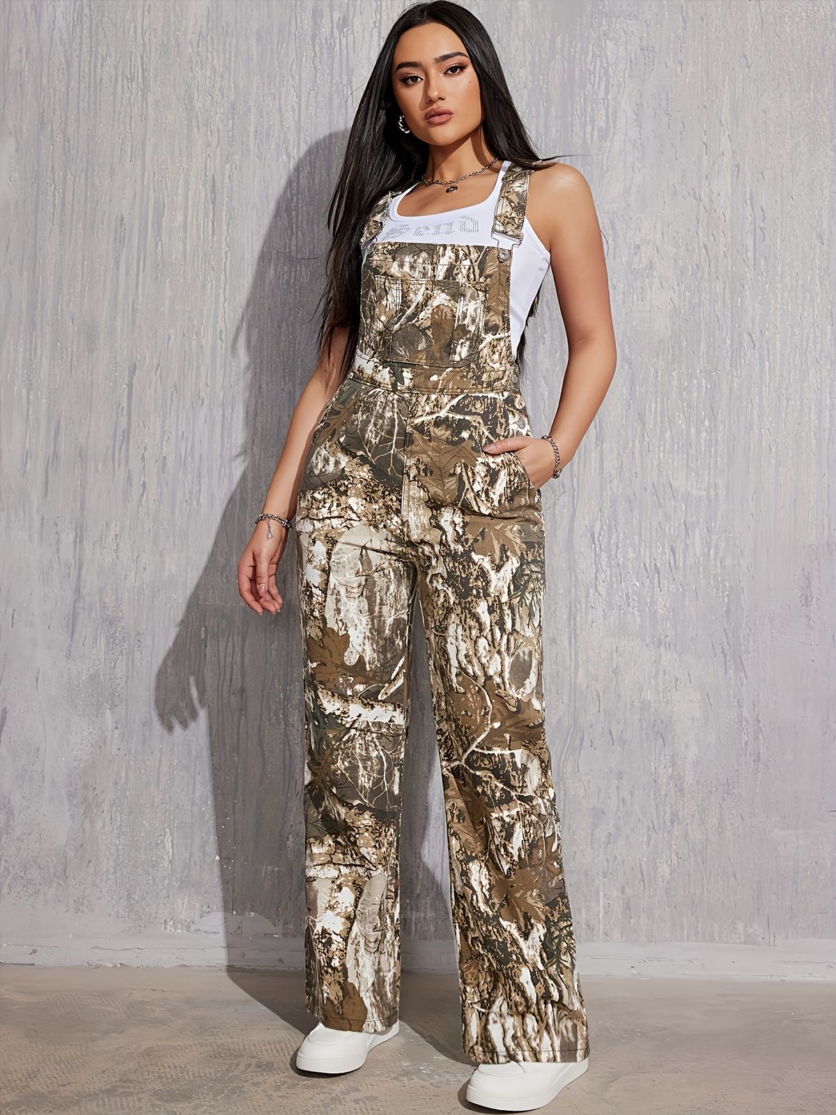 Women's Clothing Camouflage Jumpsuit For Women - Strapless Denim Overalls, Streetwear Style (S-XXL)_mkmklike.com