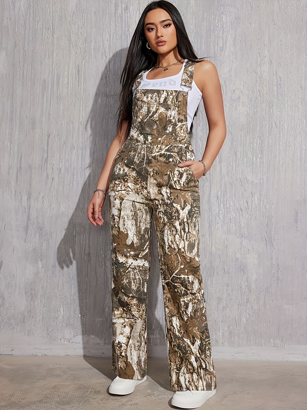 Women's Clothing Camouflage Jumpsuit For Women - Strapless Denim Overalls, Streetwear Style (S-XXL)_mkmklike.com