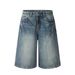 Vintage Washed Denim Shorts for Men Relaxed Fit High Street Style Distressed Seven-Tenths Length Summer Casual Wear_mkmklike.com
