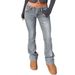 K European And American Fashion Women's Jeans Micro Flared Pants Street Trendsetters Elastic Slim Pants_mkmklike.com