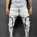 Men's Clothing Men's Hot School Bag Pocket Fitness Drawstring Small Feet Zipper Patch Pocket Slim Fit Sweatpants_mkmklike.com