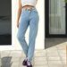 Women's Clothing Stretch Denim Jeans – High Waist Straight Leg Pants ( Spring/Summer/Winter)_mkmklike.com