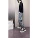 Men's Clothing Jacquard Jeans With Pleated Trendy Jacquard Tapered Jeans For Men – Vintage Blue Slim-Fit Dad Pants With Adjustable Waist (M-XXXL)_mkmklike.com