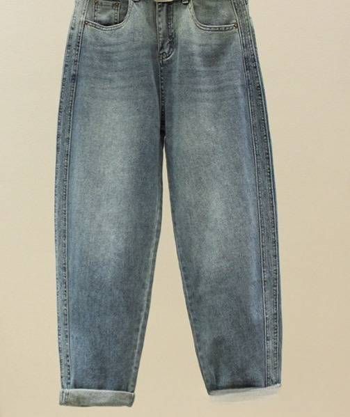 Women's High Waist Straight Leg Jeans, Stretch Tapered Trousers With Belt Loops, Classic Blue Denim Pants For Casual & Office Wear_mkmklike.com