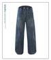 Men's Relaxed Fit Straight Leg Jeans – Stretch Waist Rope Tie Vintage Washed Denim (S-XXXL)_mkmklike.com