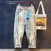 High End Men's Streetwear Jeans Japanese Brand Loose Fitting Straight Leg Graffiti Splatter Paint Distressed Look_mkmklike.com
