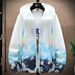 New ultra-thin breathable ice silk summer men's sun protection pattern gradient windbreaker cardigan jacket_mkmklike.com