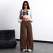 European And American Cross-Border New High-Waisted Slimming Loose Floor-Length Flared Straight-Leg Pants Casual Jeans_mkmklike.com