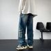 Men's American Retro Multi Pocket Washed Jeans Loose Straight Casual Wide Leg Pants Trendy Autumn Overalls for Men And Women_mkmklike.com