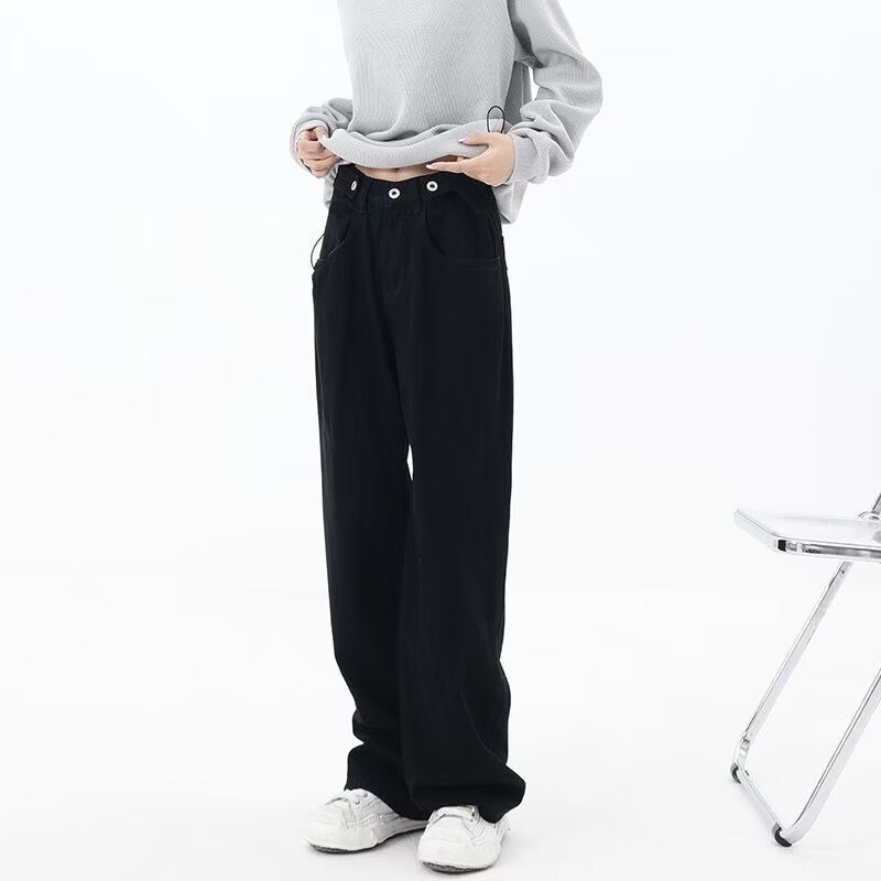Vintage American Style Relaxed Fit Cargo Jeans For Men - Military Green Straight Leg Denim Pants With Streetwear Vibe_mkmklike.com