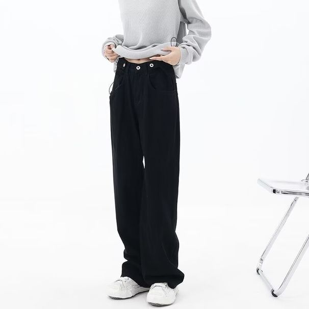 Vintage American Style Relaxed Fit Cargo Jeans For Men - Military Green Straight Leg Denim Pants With Streetwear Vibe_mkmklike.com