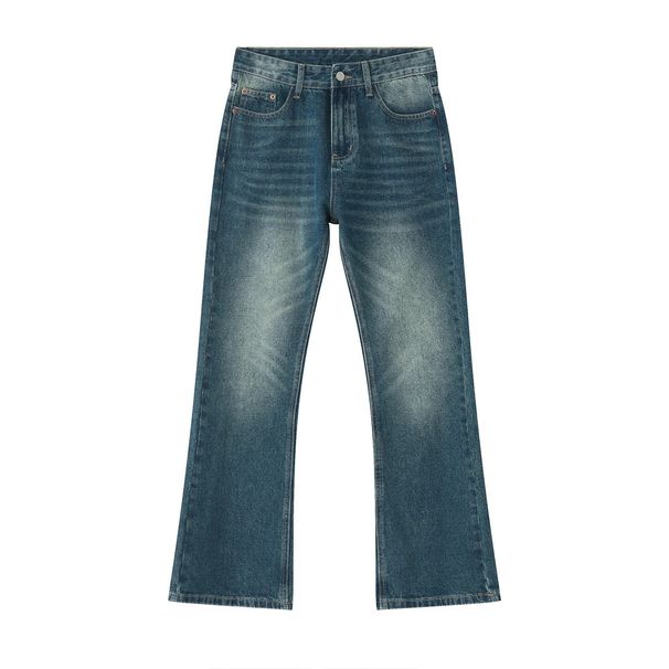 EF JEANS | 2023 New Product, Straight Versatile Solid Color Jeans, The Same For Men And Women, Non-elastic Micro-pull Retro Blue_mkmklike.com
