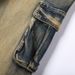 High Street Retro Yellow Mud Color Multi Pocket Workwear Jeans Men's Loose Straight Tube Versatile Outdoor Motorcycle Denim Pants 50-135KG Can Be Worn_mkmklike.com