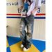 Unisex Retro Wasteland Distressed Jeans High End Casual Mid Waist Straight Leg Blue Denim Trousers For Men Summer Fashion_mkmklike.com