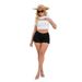 Low Rise Solid Color Distressed Denim Shorts , Women's Casual Retro Frayed Edges JEANS_mkmklike.com