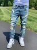 Pulse European And American Retro Ripped Jeans Men's Mid-Waist Stretch Skinny All-Season Casual Pants_mkmklike.com