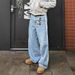 Men's Vintage Stripe Jeans – High Street Washed Straight-Leg Denim Pants (S-Xxl, Black) Relaxed Straight Fit_mkmklike.com