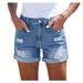 2025 Women's Jeans High Waist Comfortable Slim Fit Fashionable Straight Casual Denim Shorts_mkmklike.com